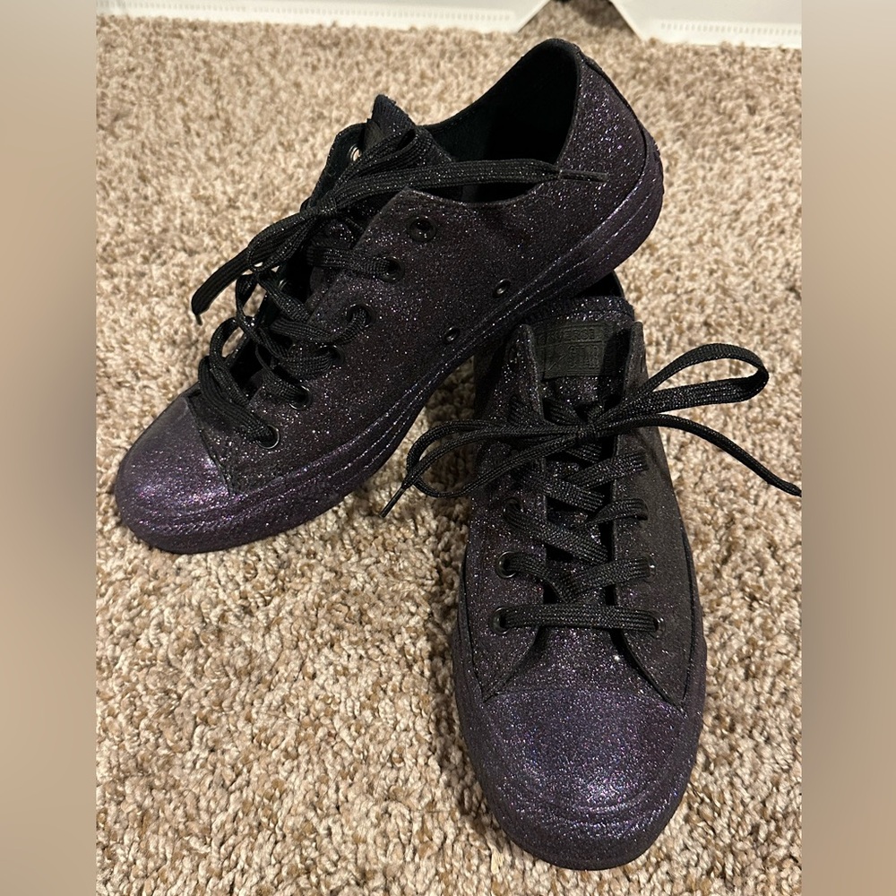 Converse purple glitter sneakers